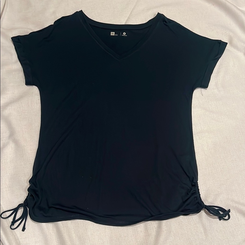 Dark Green V-Neck Women's Top